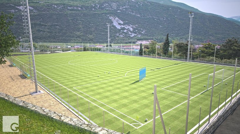 Campo di calcio in erba artificiale, Rendering